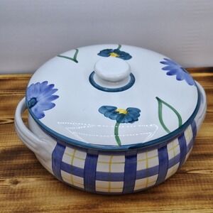 Caleca ARIOSO Italy Hand Painted 1.5 Qt Covered Casserole Ceramic Pottery Bowl